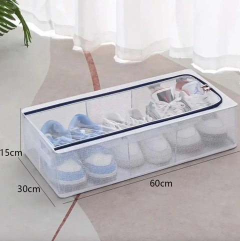(Pack of 2 )Foldable Transparent Storage Box for Shoes, Toys, Clothes, Books